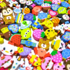 【100個+α ファンシー ミニ消しゴム】たっぷり けしごむ まとめ売り 可愛い 消しゴム 小さい 小さな たくさん カラフル