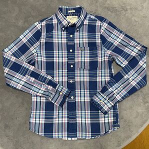 Abercrombie&Fitch チェックシャツ メンズ Mサイズ ブルー系
