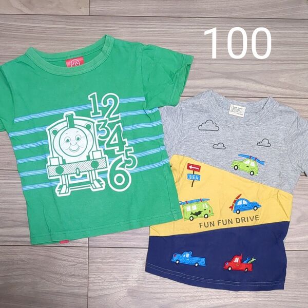 100cm 乗り物 半袖 Tシャツ 2枚セット パーシー OJICO 車 男の子 トーマス