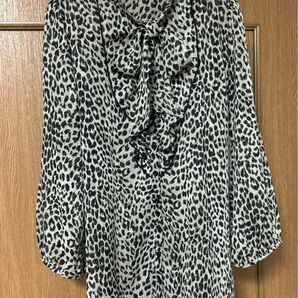 jamath crescent ボウタイブラウス ブラウス レオパード柄