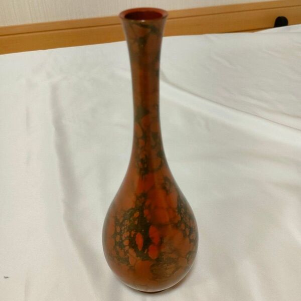 高岡銅器 鶴首 花瓶 龍仙作 高さ21cm 箱付き
