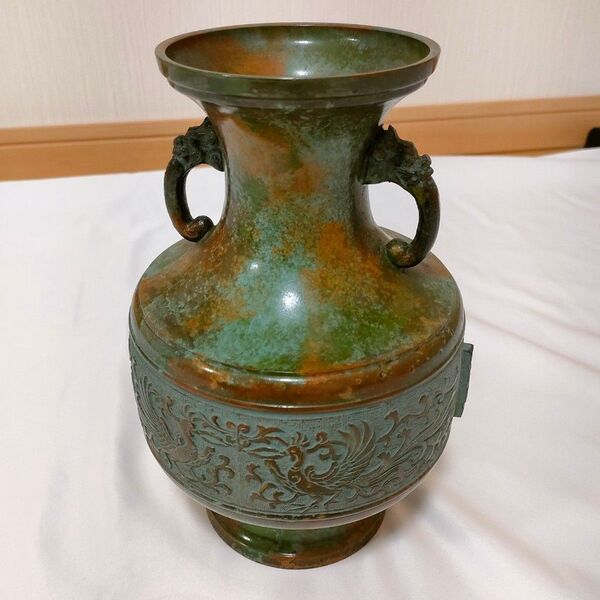 高岡銅器 鋳銅 花瓶 高さ26cm 箱付き