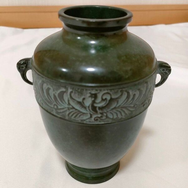 高岡銅器 青銅 花瓶 高さ18cm 箱付き