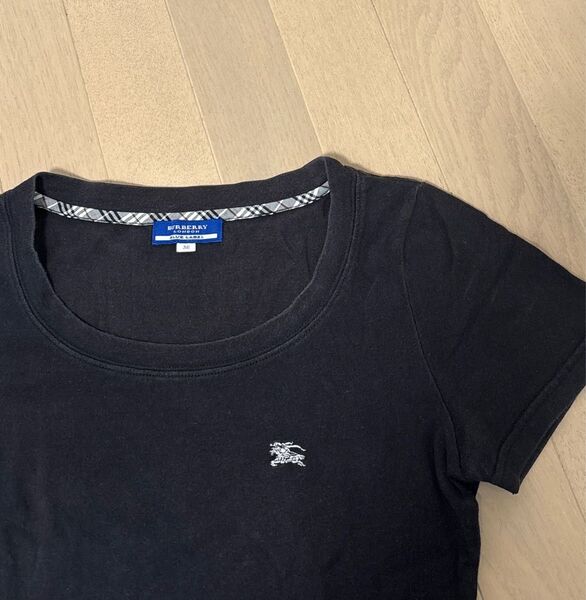 BURBERRY バーバリー ブルーレーベル ティシャツ 半袖 半袖Tシャツ 38 M 黒 BLACK ブラック