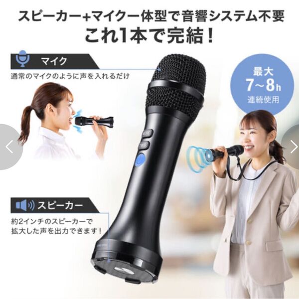 【新品未使用】人気!サンワダイレクト 拡声器 ハンドマイク型 400-SP111 15W