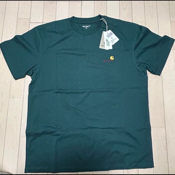 新品未使用タグ付き Carhartt ロゴ Tシャツ グリーン 緑 半袖 スポーツ 古着 ストリート カーハート