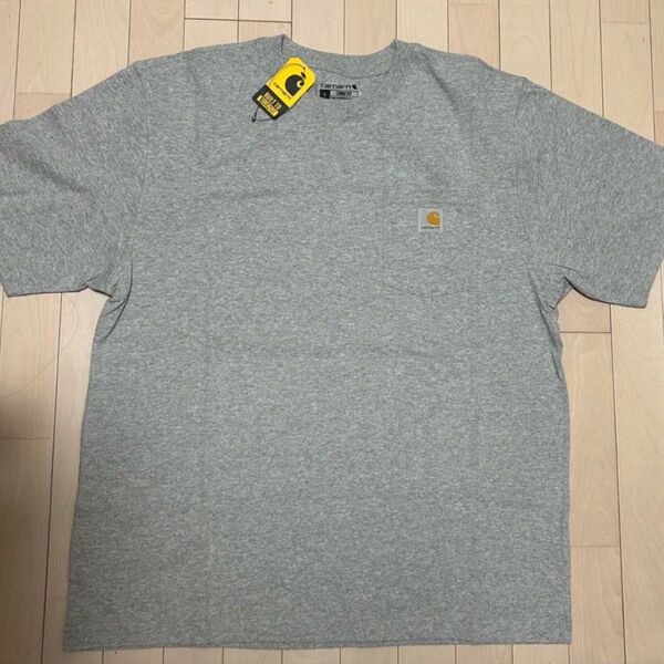 新品未使用 Carhartt カーハート Tシャツ K87-M ロゴ ポケット グレー 半袖Tシャツ