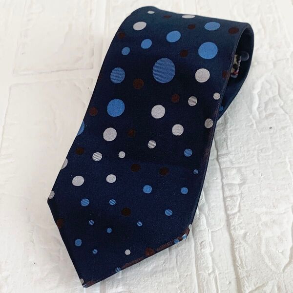 Paul Smith ポールスミス ネクタイ ドット 水玉 ネイビー
