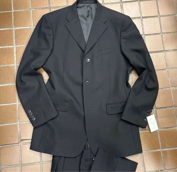 新品【サイズBB4 M★礼服】3Bシングルスーツ ブラックフォーマル 背抜き メンズスーツ 喪服 冠婚葬祭 黒 セットアップ