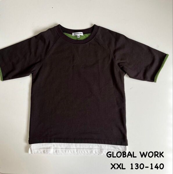 GLOBAL WORK キッズ レイヤード半袖シャツ サイズ130-140