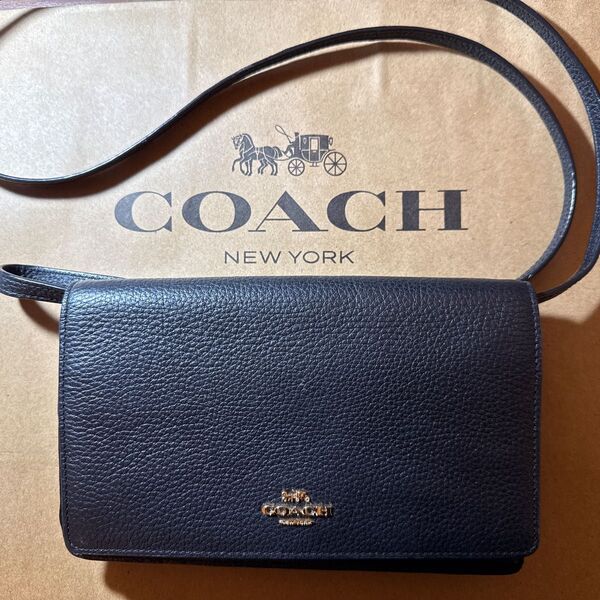 COACH ショルダーバッグ ブラック レザー 財布 ポシェット カードケース