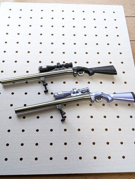 おもしろボールペン2本/ライト付きボールペン、ライフル型ボールペン
