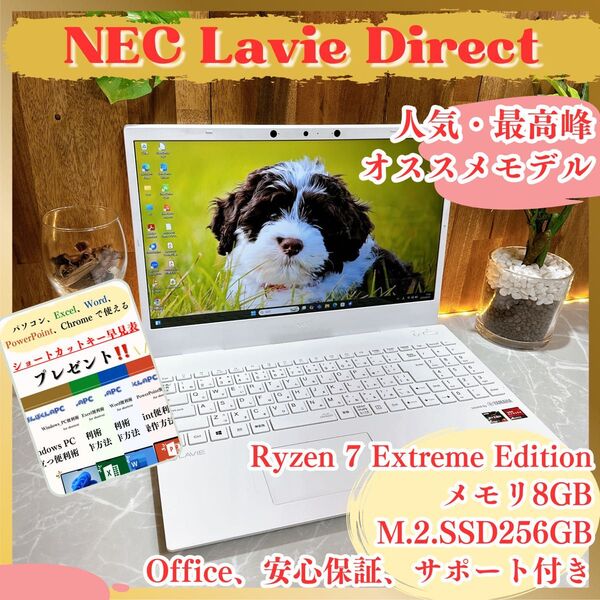【在庫僅か】NEC LAVIE Ryzen7 SSD256GB メモリ8GB フルHD 学生向け 大人気ノートパソコン