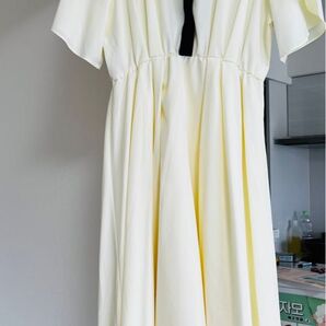 natural coutureナチュラルクチュールワンピース クリームイエロー フリーサイズ