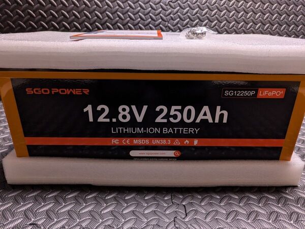 SGO POWER 12V リン酸鉄リチウムイオンバッテリー 容量250AH、3200Wh BMS100A Bluetooth機能