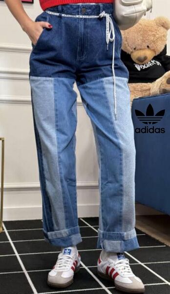 新品未使用 ADIDAS X KSENIASCHNAIDER Patchwork Straight Leg Jeans
