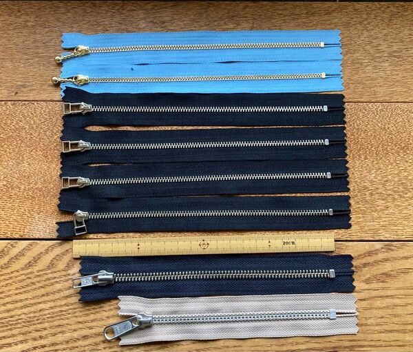 8本セット 15・18・20cm YKKファスナー