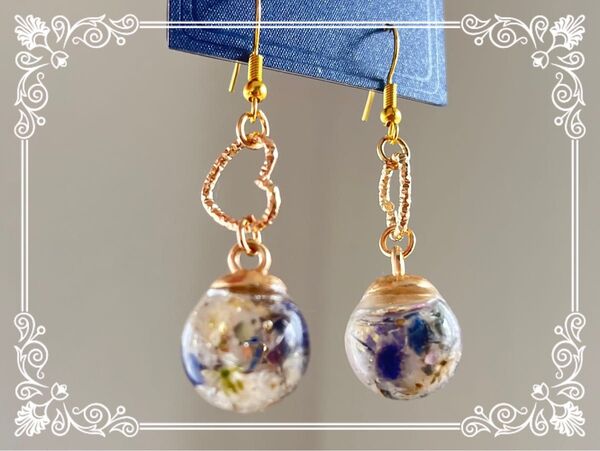272 ガラスドームピアス 16mm ハンドメイド 金具変更可能
