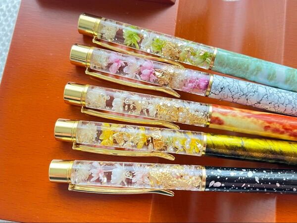 377 ハーバリウムボールペン 5本セット ハンドメイド