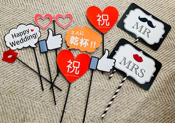 結婚式 フォトプロップス まとめ売り ウェディング パーティーグッズ