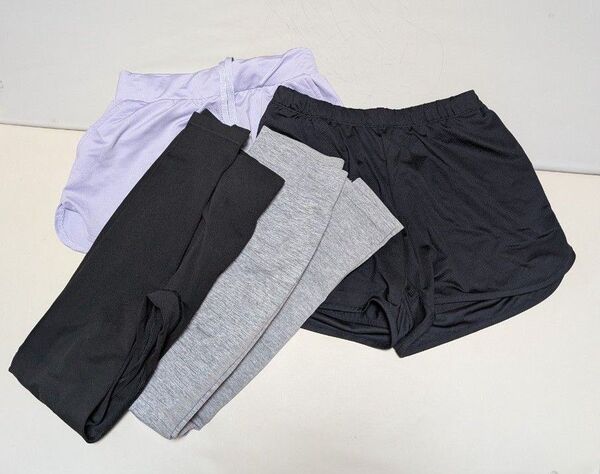GU ジーユー スパッツ ショートパンツ スポーツ ヨガ ジム 黒 紫 グレー