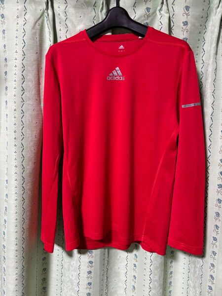 adidas 長袖スポーツウェア レッド Mサイズ