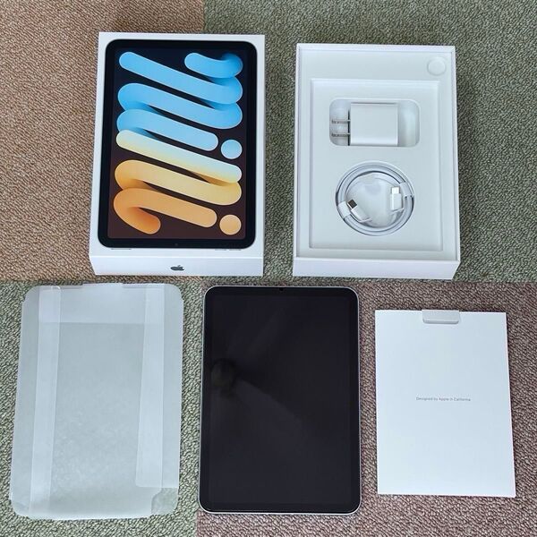 iPad mini 第7世代 Wi-Fi + Cellularモデル 128GB ブルー Smart Folio チャコールグレイ