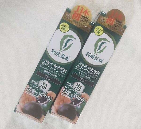 500円オフクーポン 利尻炭酸カラーシャンプー ブラック 180g 2個