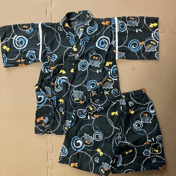 甚平 浴衣 部屋着 パジャマ 金魚 和柄 サイズ100