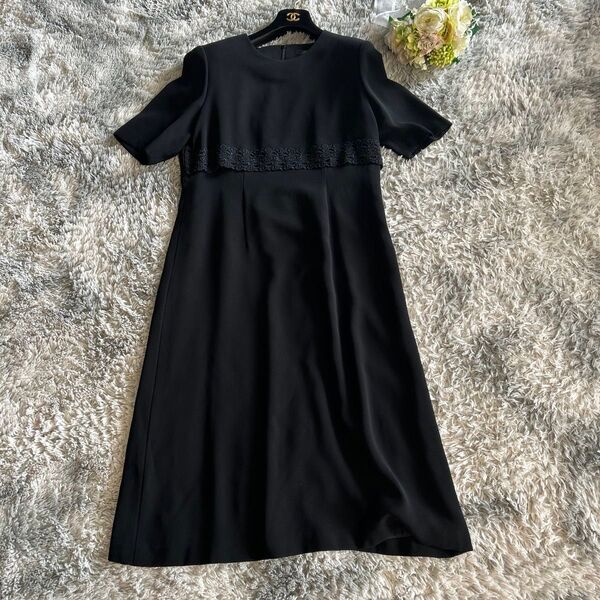 【美品】Plata elegance ブラックフォーマル美ラインワンピース3L