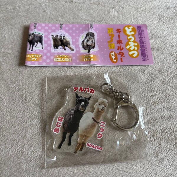飯田市立動物園現地限定ガチャガチャ アルパカ アクリルキーホルダー アクキー