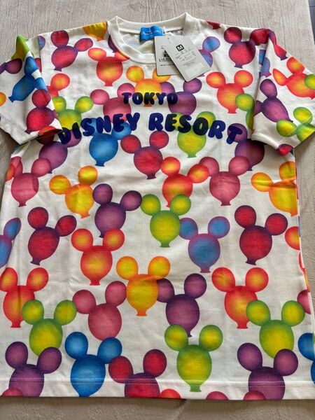 新品未使用タグ付 東京ディズニーリゾート ディズニーランド ディズニーシー Tシャツ カラフルバルーン 半袖シャツ 総柄