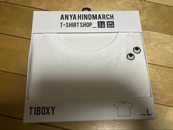 新品 ユニクロ×アニヤハインドマーチ T1BOXY T1ボクシー ホワイト Lサイズ