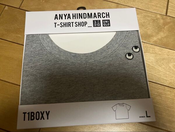 新品 ユニクロ×アニヤハインドマーチ T1BOXY T1ボクシー グレー Lサイズ