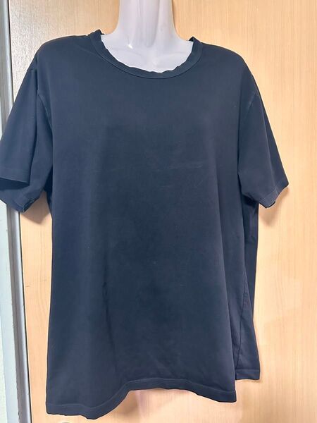 ユニクロ エアリズム メンズL 黒 半袖Tシャツ 半袖 L Tシャツ