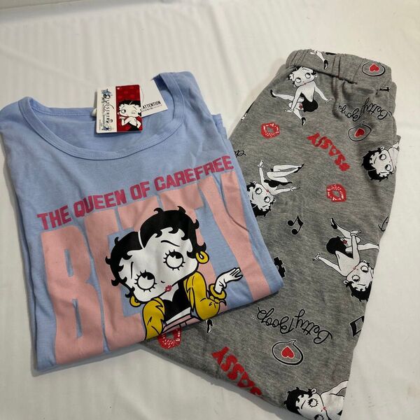 新品未使用 bettyboop ベティちゃん ルームウェア Tシャツ ルームパンツ 上下セット Tシャツ 半袖パジャマ