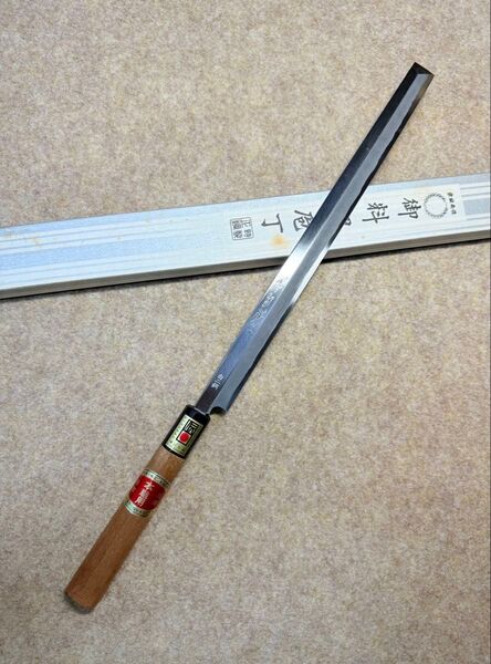 【堺打刃物】刺身 蛸引 白ニ鋼 包丁 尺 水牛角柄