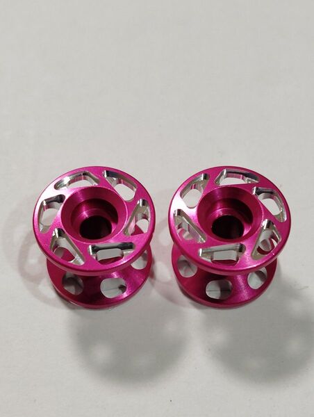 加工ローラー CNC加工 13-12 2段 15398 アルミローラー 軽量化 マシニングローラー ピンク ミニ四駆 SP