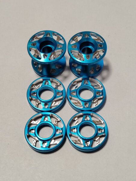 加工ローラー 13mm 13-12 2段 ブルー 青 マシニング CNC加工 15437 15398 タミヤ ミニ四駆 手裏剣