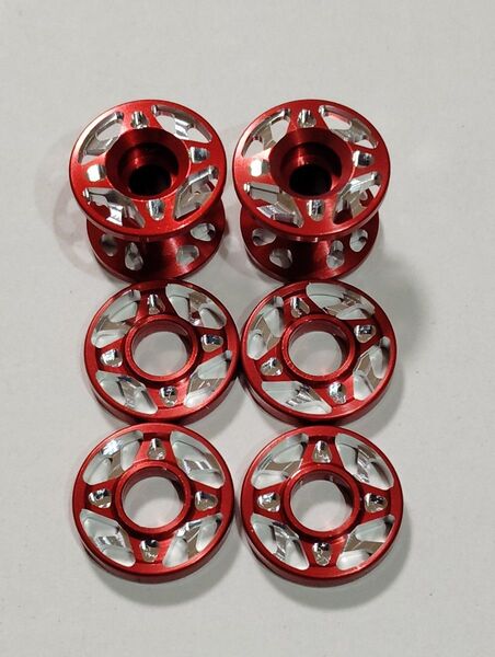 加工ローラー アルミ 13mm 13-12 2段 レッド 赤 マシニング CNC 15437 15398 タミヤ ミニ四駆 手裏剣
