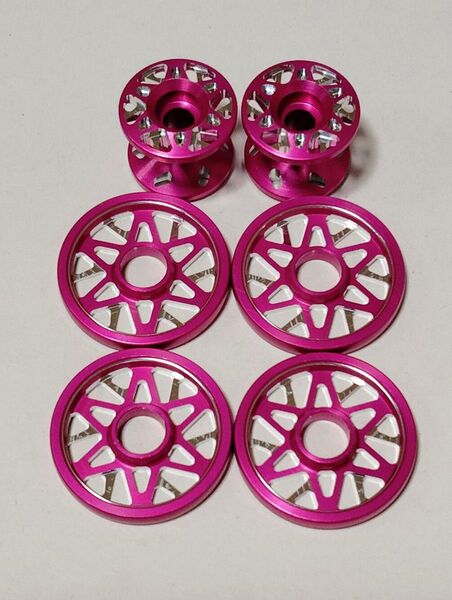 加工ローラー 19mm 13-12 2段 ピンク マシニングローラー CNC 15464 15398 タミヤ ミニ四駆 6SSP