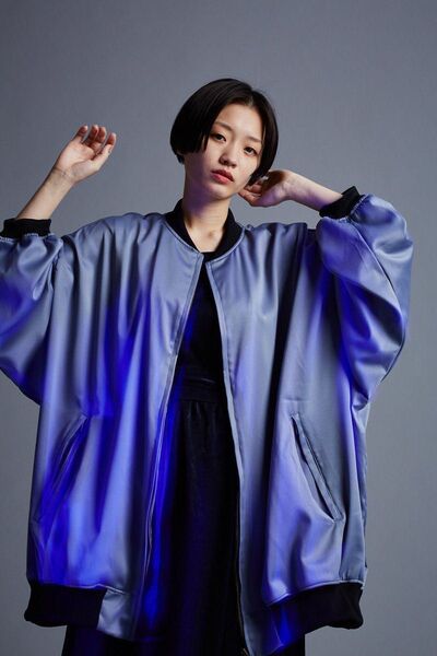 美品 0658 「neon light blouson」 ジップアップブルゾン