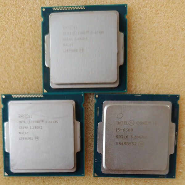 【動作確認済】 Intel CPU 3個セット Core i5-4670K / i7-4770S / i5-6500