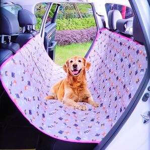 ペット用 カーシートカバー【リアシート用】【ピンクエッジ】