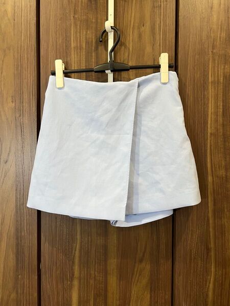 ZARA ミニスカート ブルー 水色 M スコート キュロット スカパン