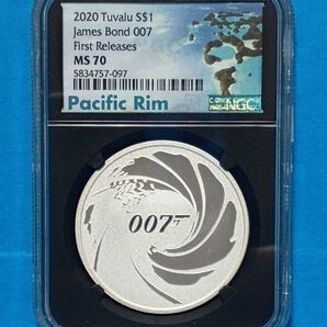 2020 ジェームズボンド 007 1オンス 1ドル 銀貨 NGC MS70 FR