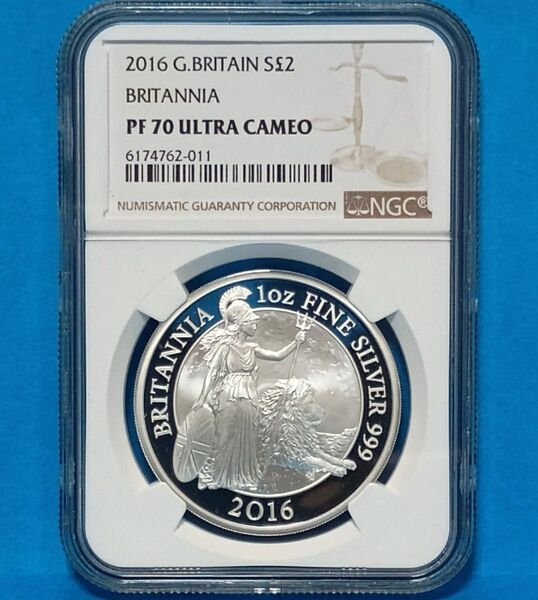 2016 ブリタニア ウナとライオン 2ポンド プルーフ銀貨 NGC PF70UC ②