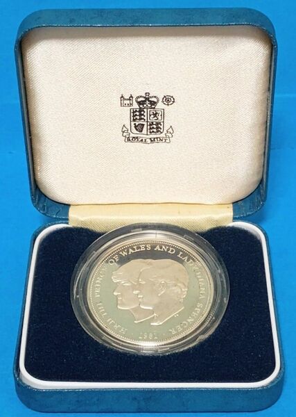 1981 イギリス チャールズ皇太子 ダイアナ妃 御成婚記念 シルバー プルーフ コイン 銀貨⑫