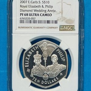 2007 ダイヤモンドウェディング 10ドル プルーフ銀貨 NGC PF68UC