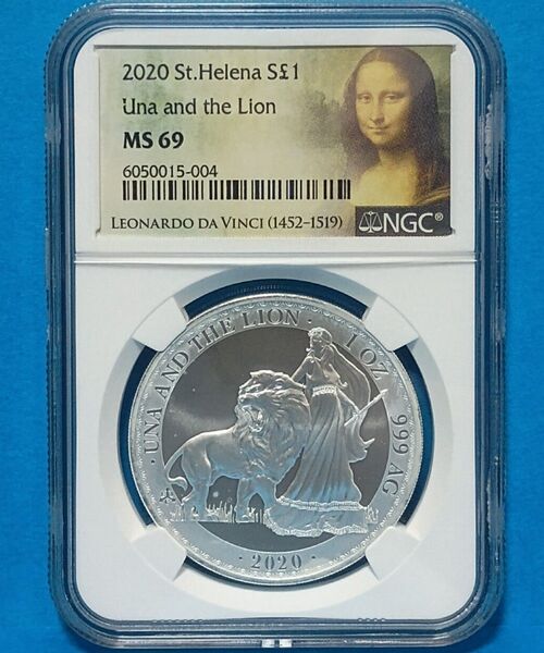 2020 セントヘレナ ウナライオン 1オンス 1ポンド 銀貨 NGC MS69